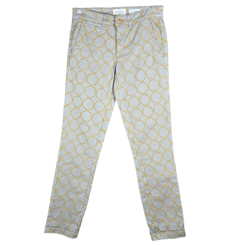 Chino by Anthropologie Pants‎ Womens 25 Embroidered Circle Relaxed Fit Casual
